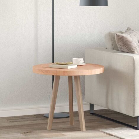 Plateau de table Marron clair Ø 60 x 4 cm Chêne massif vidaXL
