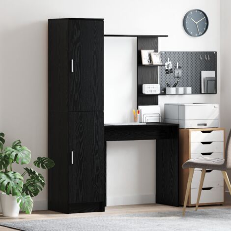 Bureau avec rangement Chêne noir Bois d'ingénierie vidaXL (1/5)