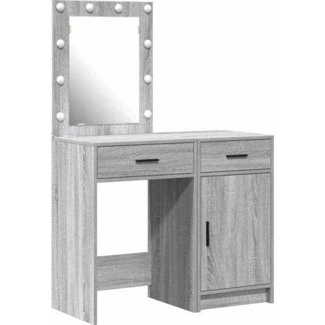 Table de Toilette 2 pcs Gris 50 x 41 x 135 cm Bois d'ingénierie vidaXL (1/5)