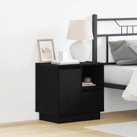 Cabinet de chevet avec tiroir Chêne noir 50 x 34,5 x 50 cm. vidaXL