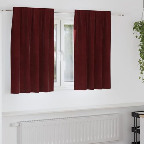 Rideaux 2 pcs Rouge bordeaux 140 x 140 cm Velours vidaXL