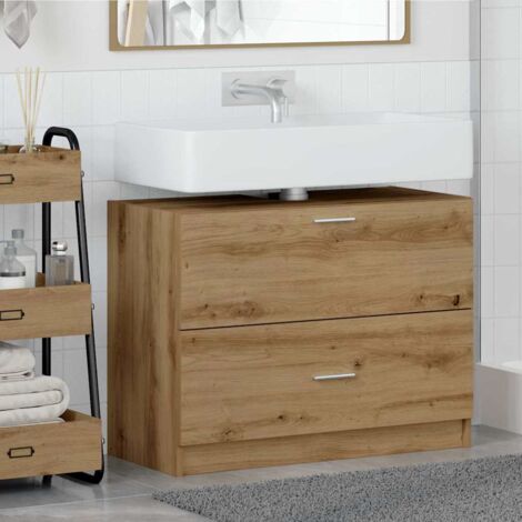 Vidaxl – Meuble sous vasque simple en bois d'ingénierie – Dimensions 78 x 37 x 59 cm – Finition chic et entretien facile – Rangement optimisé avec tiroirs