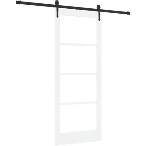vidaXL Sliding Door White and Black 83 x 202 cm (1/5)