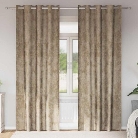 Rideau avec des rideaux 2 pcs Champagne 260 x 140 cm Velours vidaXL
