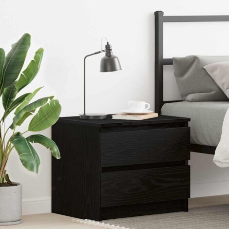 Cabinet de chevet avec tiroir Chêne noir 50 x 40 x 43.5 cm vidaXL