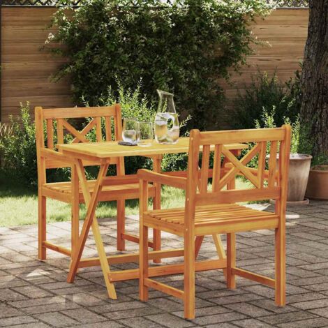 vidaXL Garden Chairs 2 pcs Natural Solid Acacia Wood (1/5)