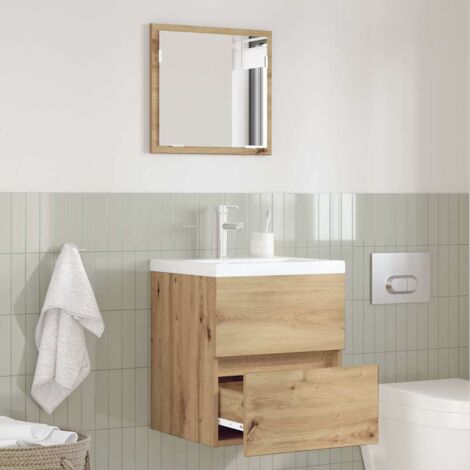 Vidaxl – Armoire murale de salle de bain en bois d'ingénierie – Dimensions 41 x 38.5 x 45 cm – Résistante à l'humidité – Miroir plat intégré