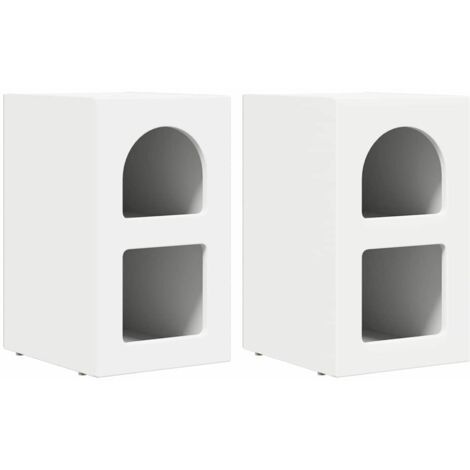 vidaXL Bedside Table 2 pcs White 29.5 x 33.5 x 50 cm Engineered Wood