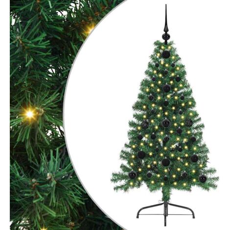 Sapin de Noël artificiel pré-éclairé Vert 120 cm PVC vidaXL (1/5)