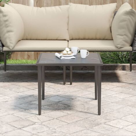 Table de jardin gris 48x48x37 cm acier vidaXL (1/5)