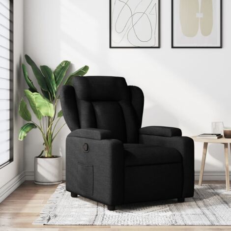 Fauteuil inclinable en tissu noir vidaXL (1/5)