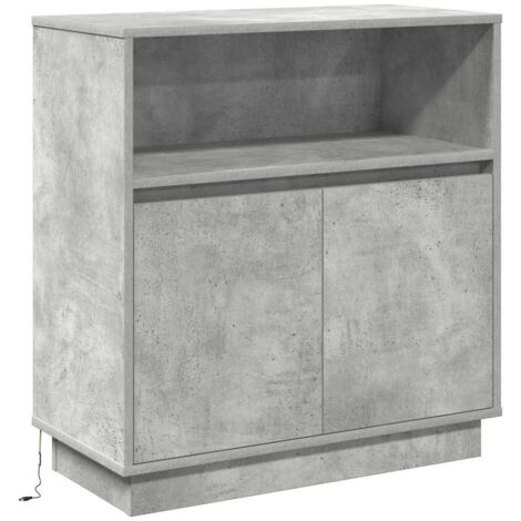Buffet avec LED Gris béton 71 x 34.5 x 75 cm Bois d'ingénierie vidaXL