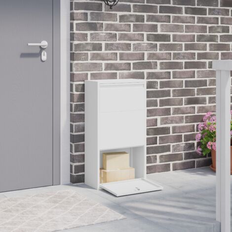 Boîte de dépôt de colis avec porte Blanc 44 x 22 x 82 cm Acier vidaXL