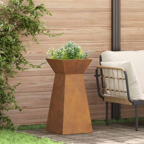 vidaXL Pillar Planter Silver 35 x 35 x 73 cm Weathering Steel