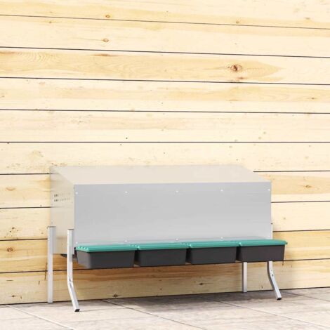 vidaXL Chicken Nesting Box 4 Compartments with Legs Galvanised Steel (1/5)