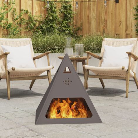 vidaXL Fire Pit Black 50 x 50 x 51 cm Steel (1/5)