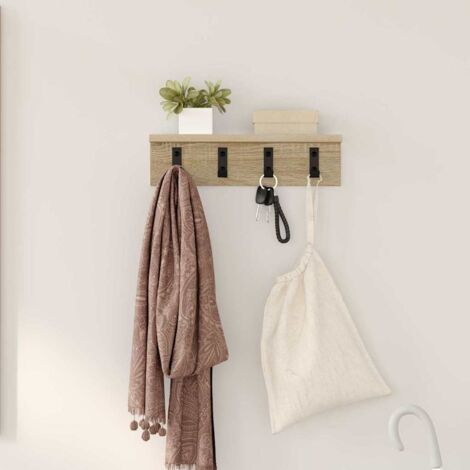 vidaXL  Wall-Mounted Coat Rack  Sonoma Oak 40 x 10.5 x 10.5 cm