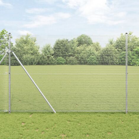 vidaXL Welded Wire Fence 5000 x 150 cm Hot Dip Galvanized Silver