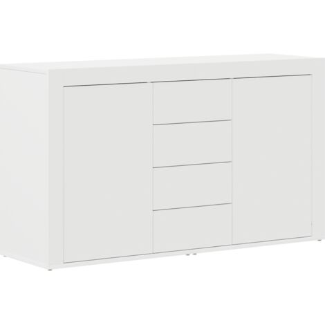 Vidaxl – Buffet moderne avec tiroir blanc 120 x 36 x 69 cm – Bois d'ingénierie – Design rectangulaire pour salle à manger et salon (1/5)