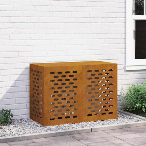 Vidaxl – Cache climatiseur résistant à l'eau 100 x 50 x 70 cm – Acier weathering pour protection extérieure – Design moderne et durable
