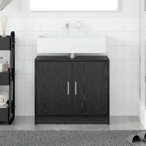 Cabinet de Lavabo Chêne noir 63 x 29 x 55 cm Bois d'ingénierie vidaXL
