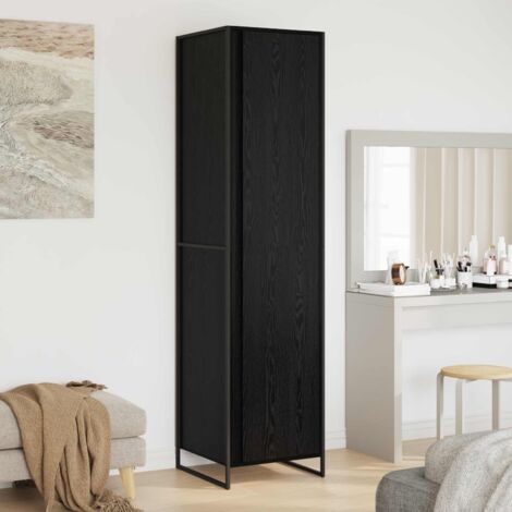 vidaXL Warderobe with Door Black Oak 50 x 50 x 200 cm Engineered Wood