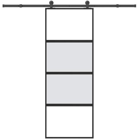 Porte coulissante kit de quincaillerie trempé verre aluminium vidaXL