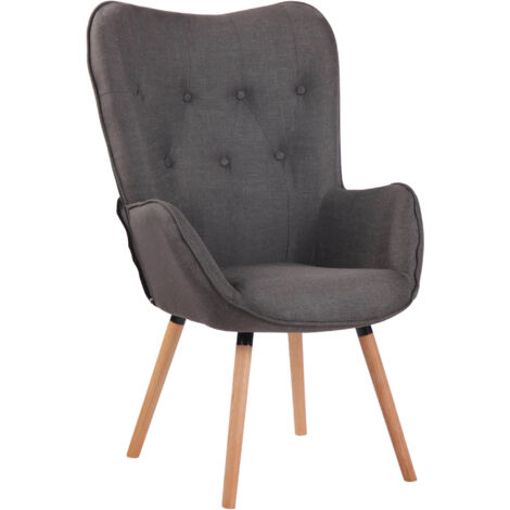 Chaise lounge Ashford en Tissu Gris foncé Nature (1/5)