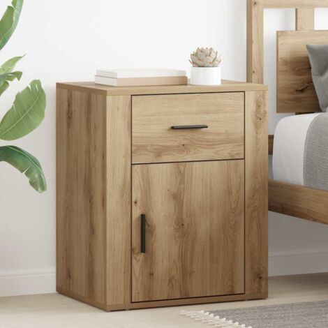 Cabinet de chevet avec tiroir chêne artisanal 50 x 36 x 60 cm vidaXL