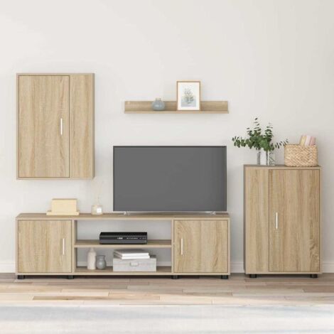 vidaXL TV Cabinet Set Sonoma Oak Engineered wood (1/5)