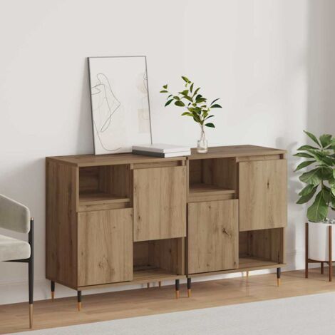 Buffets 2 pcs chêne artisanal 120 x 35 x 70 cm vidaXL (1/5)