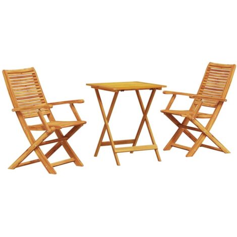 vidaXL Folding Bistro Set Folding 3 pcs Brown Solid Acacia Wood (1/5)