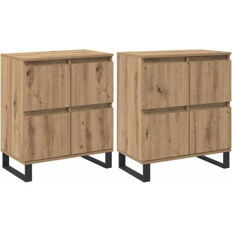 Buffets 2 pcs chêne artisanal 120 x 35 x 70 cm vidaXL (1/5)