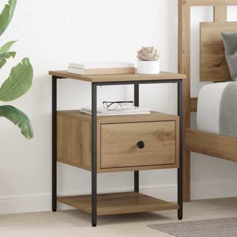 Cabinet de chevet avec tiroir chêne artisanal 40 x 42 x 56 cm vidaXL
