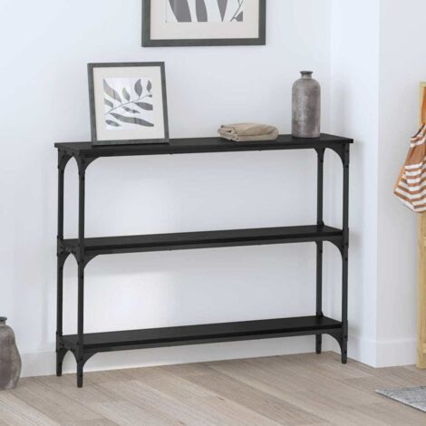 Table console avec étagère Chêne noir 100 x 22.5 x 75 cm vidaXL