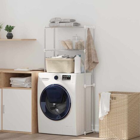 vidaXL  Washing Machine Shelf  White 70 x 27 x 136 cm Aluminium (1/5)