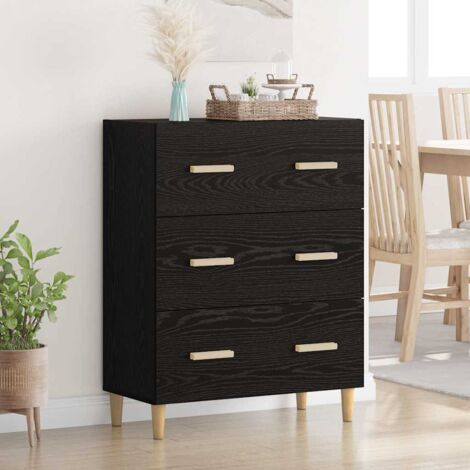 vidaXL Sideboard Black Oak 69.5 x 34 x 90 cm Engineered Wood (1/5)