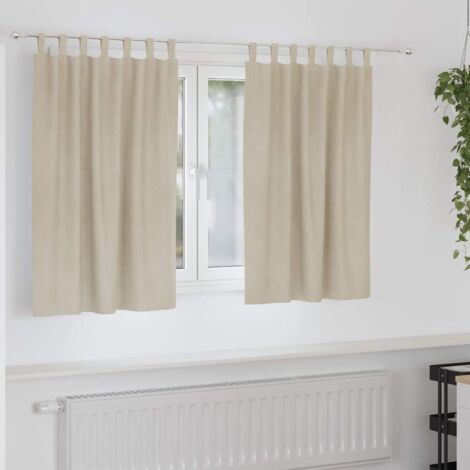 Rideaux avec des rideaux 2 pcs Crème 140 x 140 cm Velours vidaXL