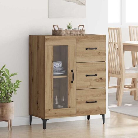 Buffet avec tiroir Chêne artisanal 69,5 x 34 x 90 cm vidaXL