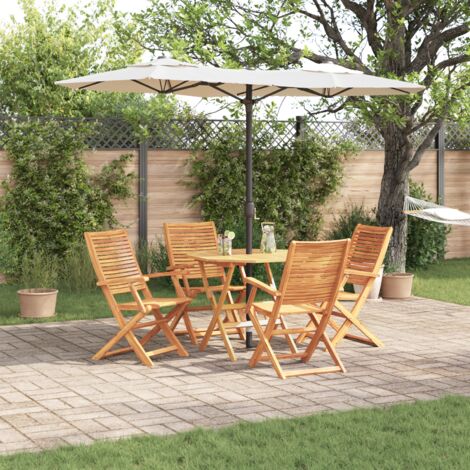 vidaXL Garden Dining Set Folding 5 pcs Brown Solid Acacia Wood (1/5)