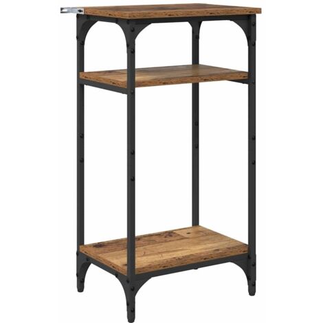 vidaXL  Side Table  with Shelf Old Wood 40 x 30 x 75 cm Engineered Wood