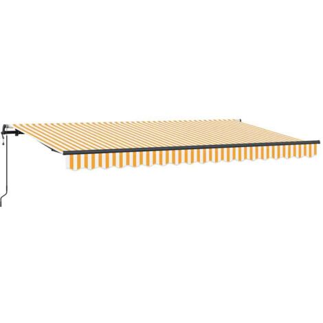 Auvent Rétractable Jaune 350 x 200 cm tissu vidaXL (1/5)