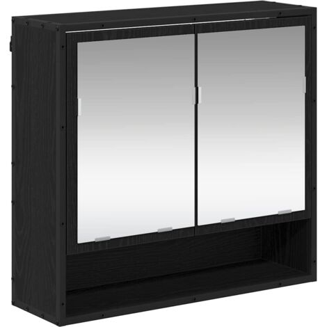 Armoire Miroir de Salle de Bain Chêne noir 65 x 20 x 60 cm vidaXL