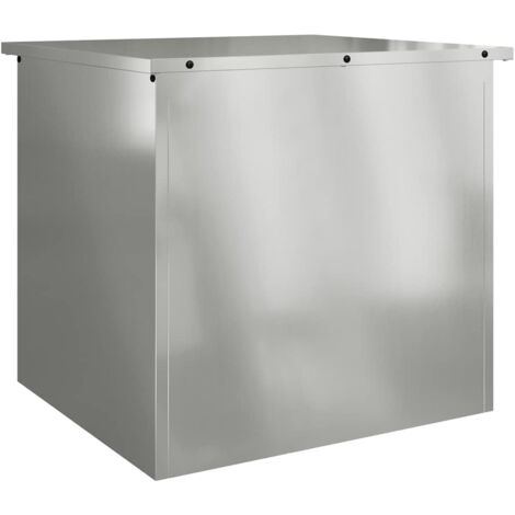 vidaXL Outdoor Storage Box Silver 55 x 50.5 x 50 cm Galvanised Steel