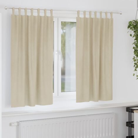 Rideaux 2 pcs Crème 140 x 175 cm Velours vidaXL