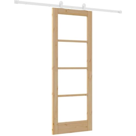 Porte Coulissante ORKDAL Marron 73,5 x 198,5 cm Bois et métal vidaXL