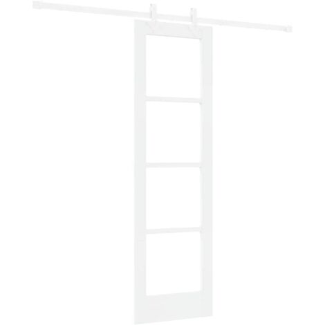 Porte Coulissante Blanc 61 x 198.5 cm Bois et métal vidaXL