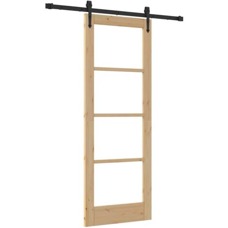 Porte Coulissante ORKDAL Marron 73,5 x 198,5 cm Bois et métal vidaXL