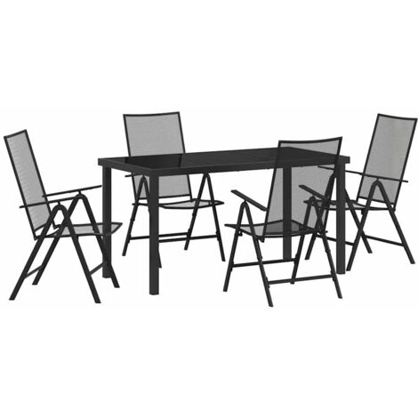 vidaXL  Garden Dining Set  5 pcs Anthracite Powder-Coated Steel (1/5)