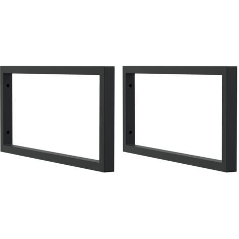 Vidaxl – Supports d'étagère pour lavabo 2 pcs – Acier rectangulaire noir – Fixation murale facile – Pour salle de bain et cuisine (1/6)